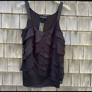 NWT Lane Bryant Black Ruffle Top